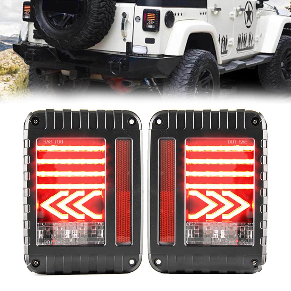 AIVYNA 2 Stück Rote LED Bremsrücklichtbaugruppe Mit Blinkersicherung Für Jeep Wrangler JK JKU Sports Sahara Freedom Rubicon,Europe Version von AIVYNA