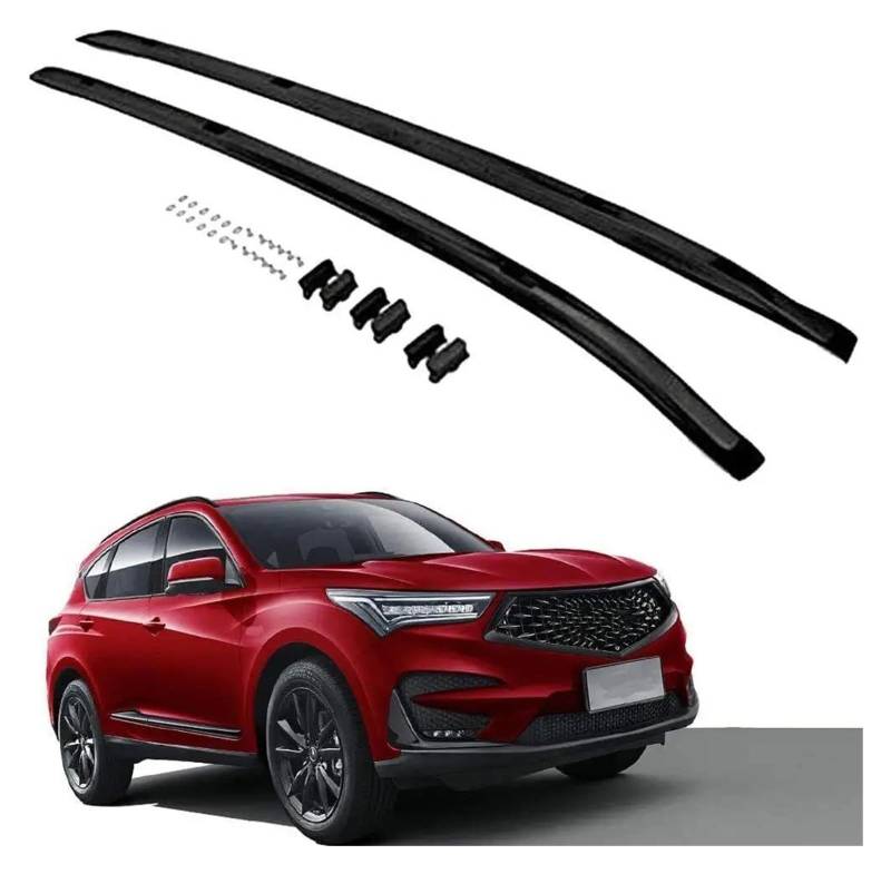 Auto Gepäckträger Dachgepäckträger 2Pcs Für Für RDX 2019 2020 2021 2022 2023 Schwarz Aluminium Dachreling Racks Seite Schiene Bar Passt von AJHJET