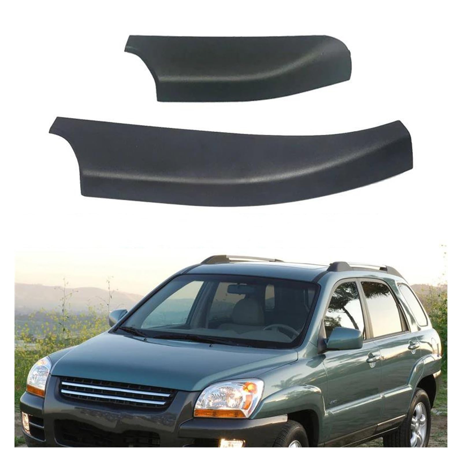 Auto Gepäckträger Dachgepäckträger Auto Vorne Hinten Dach Gepäckträger Abdeckung Bar Schiene Ende Shell Dach Rack Ende Kunststoff Schutz Für Kia Für Sportage 2004 2005 2006 2007(Vorne rechts) von AJHJET