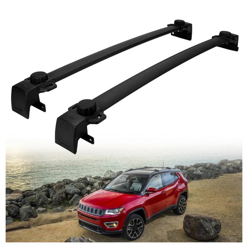 Auto Gepäckträger Dachgepäckträger Dachträger Querstangen Aluminiumlegierung Gepäckträger Kajak Fahrrad Kanus Dach Querstangen Halter Für Jeep Für Kompass 2011–2022(for 2017-2022) von AJHJET