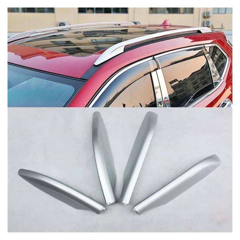 Auto Gepäckträger Dachgepäckträger Silber Dachträger Gepäckträger Bar Schiene Endabdeckung Shell Cap Trim Für Nissan Für X-Trail Für X Trail Für Rogue Für T32 2014–2019(A 1 Set) von AJHJET