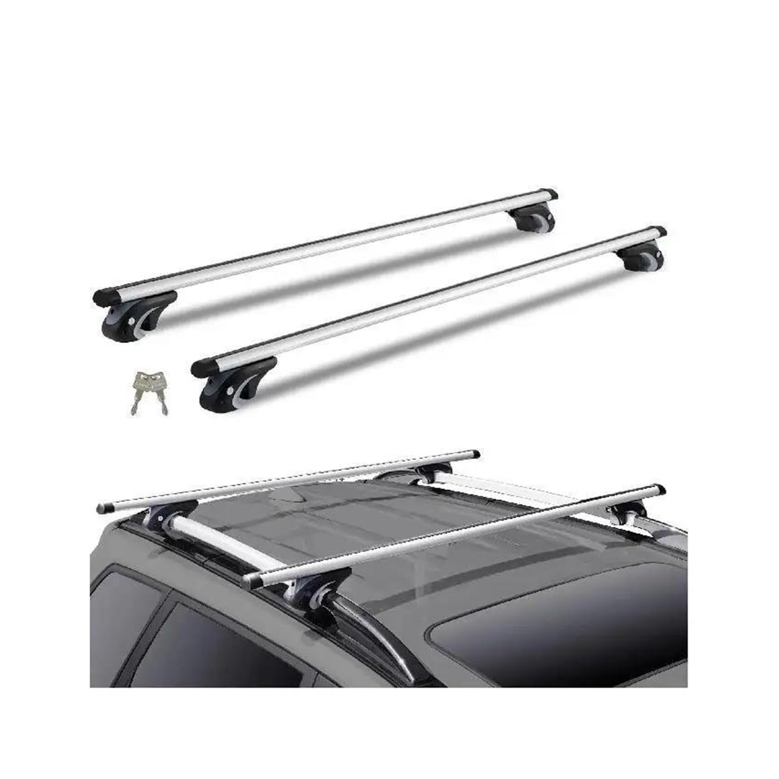 Auto Gepäckträger Dachgepäckträger Universal Silber Schwarz Dachträger Querträger Verstellbare Aliuminum Dachreling Querträger Gepäck Gepäckträger 200LBS Dachquerträger Auto Gepäckträger Dachgepäckträger Universal Silber Schwarz Dachträger Querträger Verstellbare Aliuminum Dachreling Querträger Gepäck Gepäckträger 200LBS Dachquerträger von AJHJET