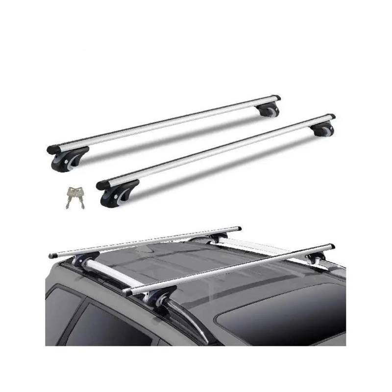 Auto Gepäckträger Dachgepäckträger Universal Silber Schwarz Dachträger Querträger Verstellbare Aliuminum Dachreling Querträger Gepäck Gepäckträger 200LBS Dachquerträger von AJHJET