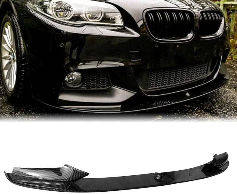 Auto Frontspoiler für BMW F10 5 Series 528i M Sport 2011-2016, Frontstoßstange Lip Spoiler Antikollisionsschutz Schutz Außenkörper Zubehör,A/Carbon Fiber von AJIH