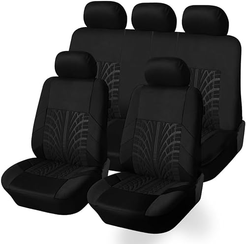 Auto Sitzbezüge Sets für Hyundai Kona/Encino 2018 2019 2020 2021 2022 2023, Wasserdichtes Komfortabler Vordersitze Rücksitzschoner Innenraum Zubehör,A/Black von AJIH