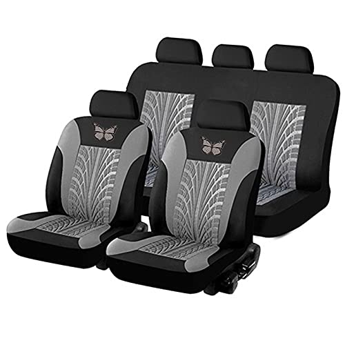 Auto Sitzbezüge für Mitsubishi ASX 2020, Komfortabler Atmungsaktiv rutschfeste Vorder Rückbank Sitzschoner Sitzbezügesets,A/Gray von AJIH