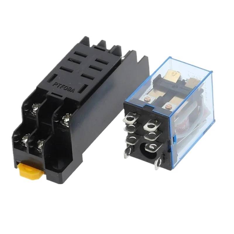 1 STÜCKE 12 V 24 V 36 V 110 V 220 V 380 V DC/AC 10A 8-polige Spulenspannung Relais DPDT LY2NJ HH62P HHC68A-2Z Mit Sockel Basis(AC 12V) von AJKDQDDE