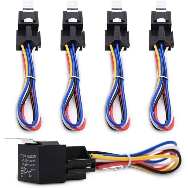 1 STÜCKE 4Pin 5Pin Auto Relais 12 V/24 V und Kabelbaum(24V 5 PIN with base) von AJKDQDDE
