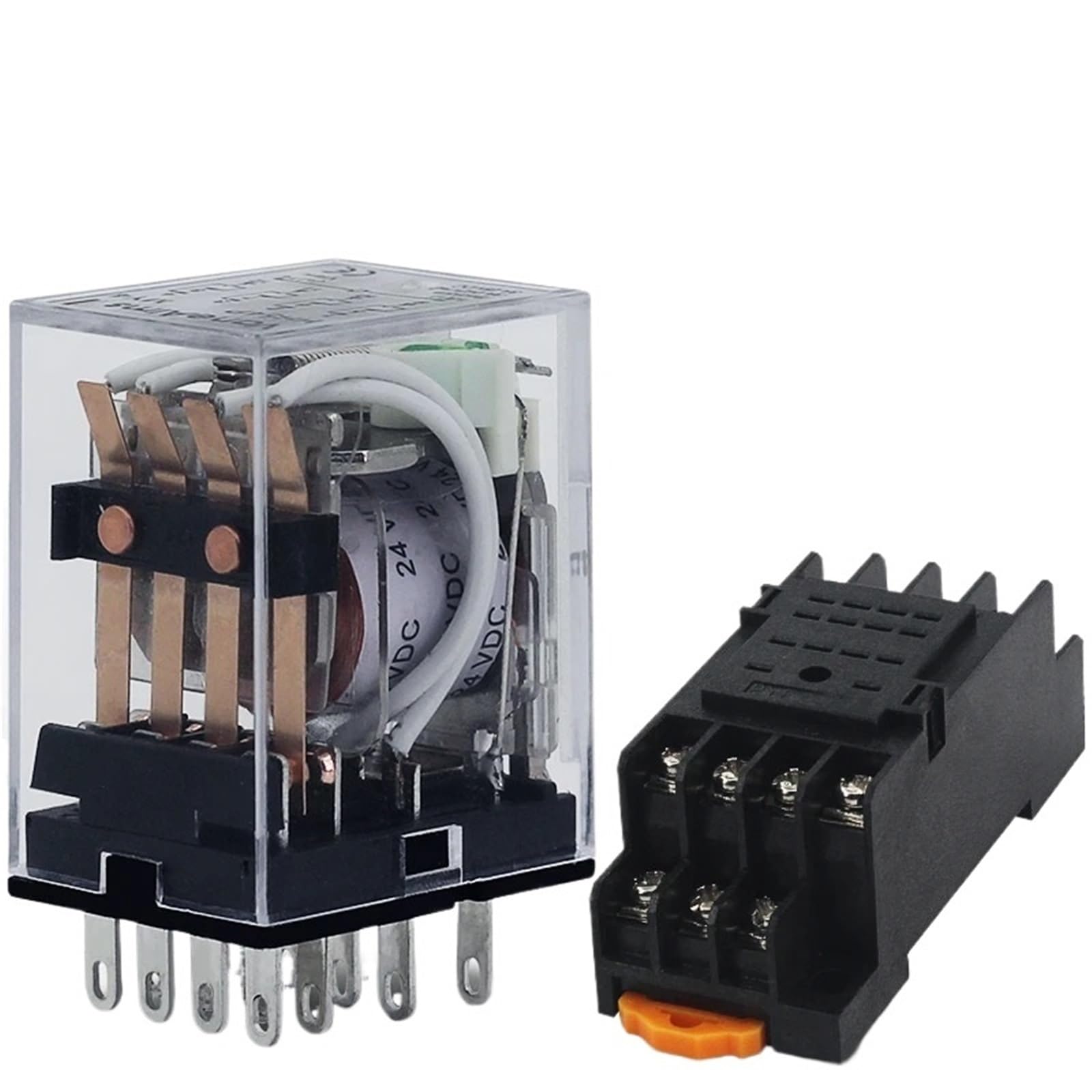 1 STÜCKE Relais MY4P HH54P MY4NJ Spule Allgemeiner Mikroelektromagnetischer Relaisschalter mit Sockelsockel AC 110 V 220 V DC 12 V 24 V(AC,380V-with Base) von AJKDQDDE