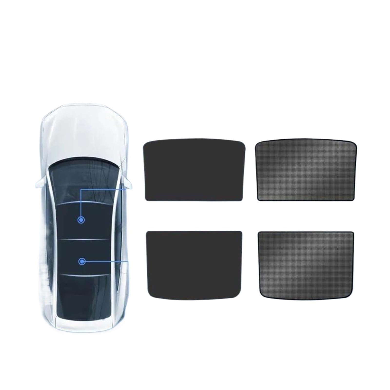 Sonnenblende Auto Auto Glas Schiebedach Sonnenblende EIS Kristall Schutz Sonnenschirm Net Für Tesla Für Modell 3 Für Modell Y 2022 2023 Fenster Sonnenschutz(3 Black) von AJQBRMB