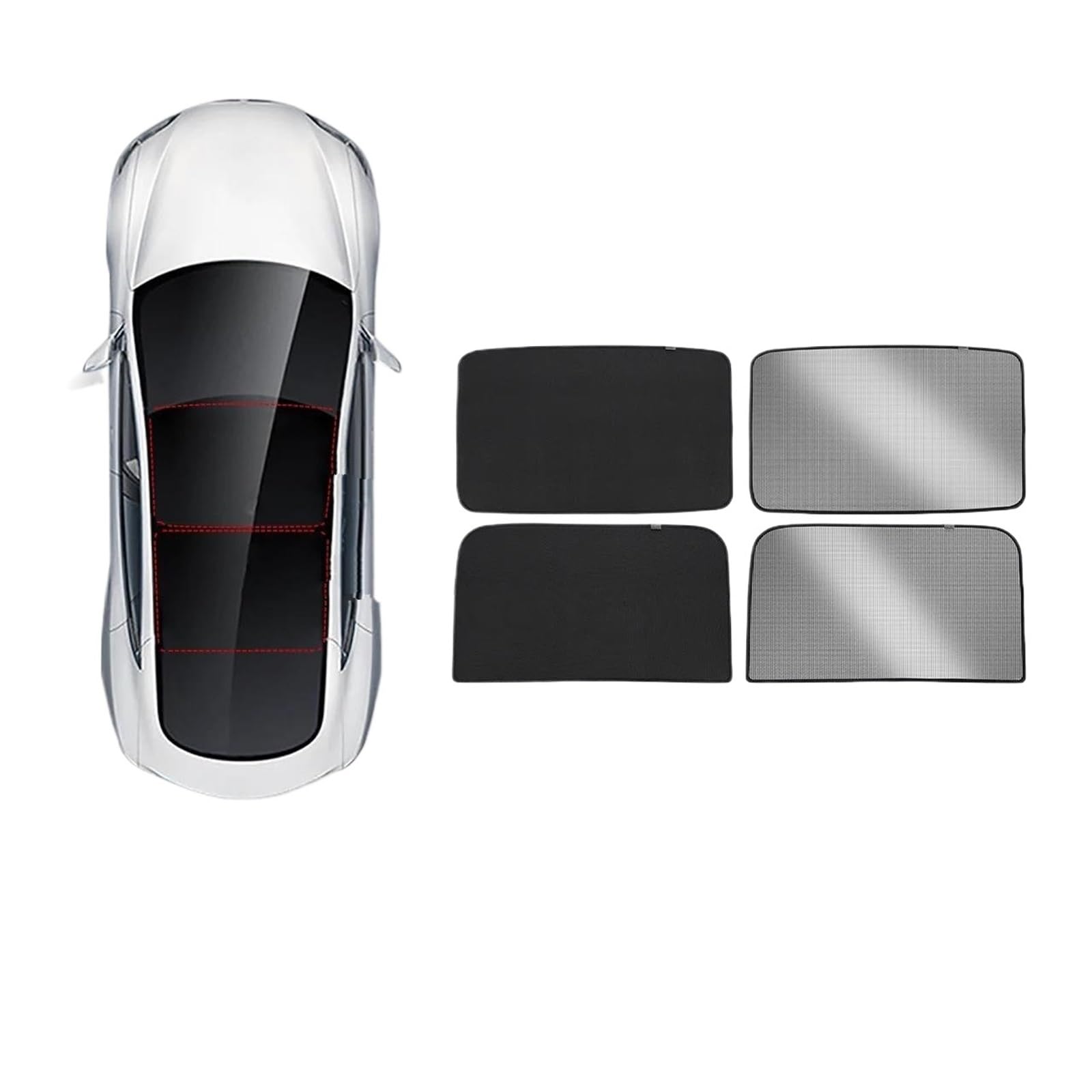 Sonnenblende Auto Auto Glas Schiebedach Sonnenblende EIS Kristall UV Schutz Sonnenschirm Net Für Tesla Für Modell 3 Für Modell Y 2022-2023 Fenster Sonnenschutz(3-GA135LBLACK) von AJQBRMB