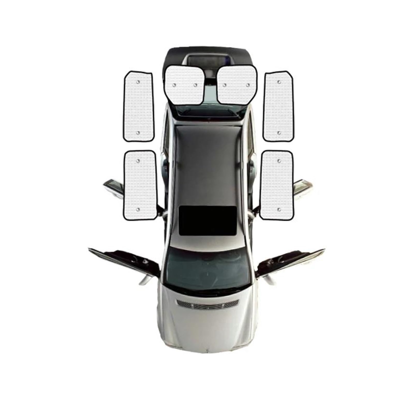 Sonnenblende Auto Für Ford Für Transit Für Custom Für Tourneo Für Custom 2012-2021 SWB Volle Abdeckungen Sonnenschirme Surround Windschutzscheibe Visier Fenster Sonnenschutz(Rear sunshades) von AJQBRMB