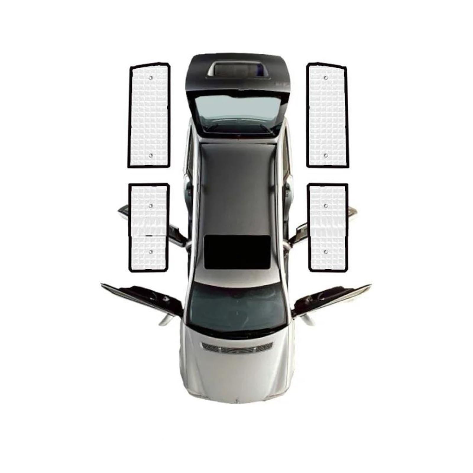 Sonnenblende Auto Für VW Für Transporter Für Caravelle Für Multivan Für Doubleback Für T5 2003-2015 Abdeckungen Sonnenschirme Sunproof Auto Visier Fenster Sonnenschutz(Rear Windows SWB) von AJQBRMB