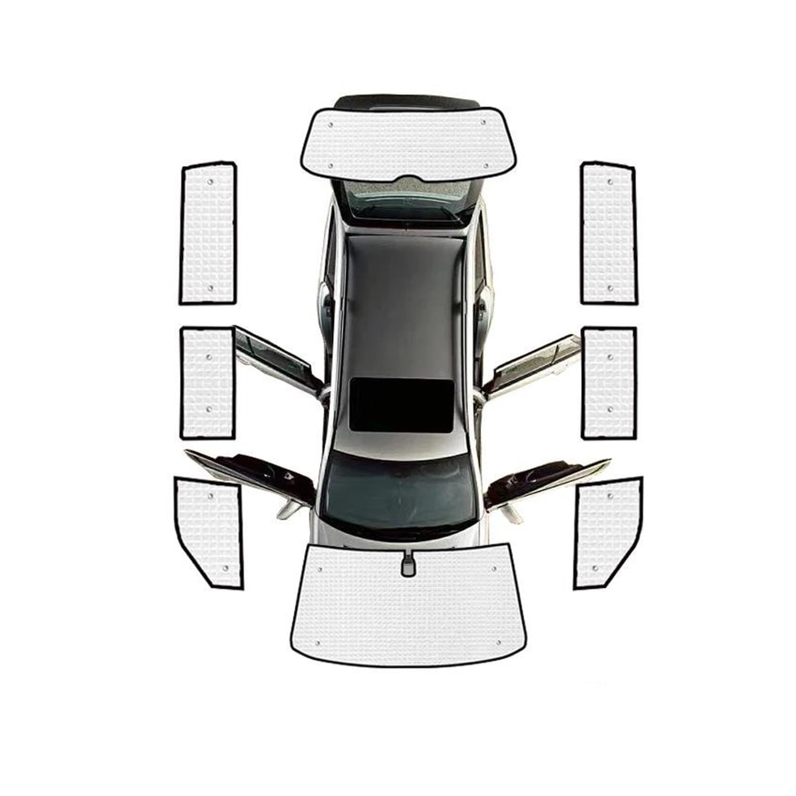 Sonnenblende Auto Für VW Für Transporter Für T5 Für Caravelle Für Multivan Für Doubleback 2003-2015 SWB Volle Abdeckungen Sonnenschirme Auto Visier Fenster Sonnenschutz(All Sunshades) von AJQBRMB