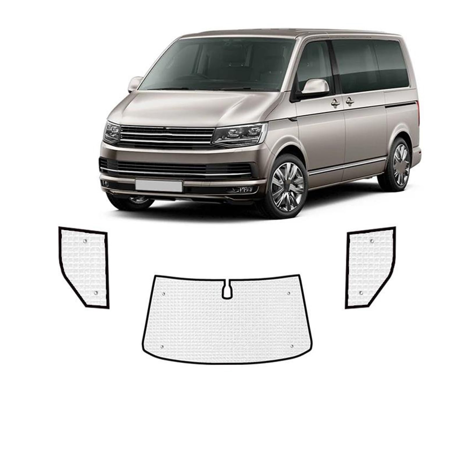 Sonnenblende Auto Für VW Für Transporter Für T5 Für Caravelle Für Multivan Für Doubleback 2003-2015 SWB Volle Abdeckungen Sonnenschirme Auto Visier Fenster Sonnenschutz(Front Windows) von AJQBRMB
