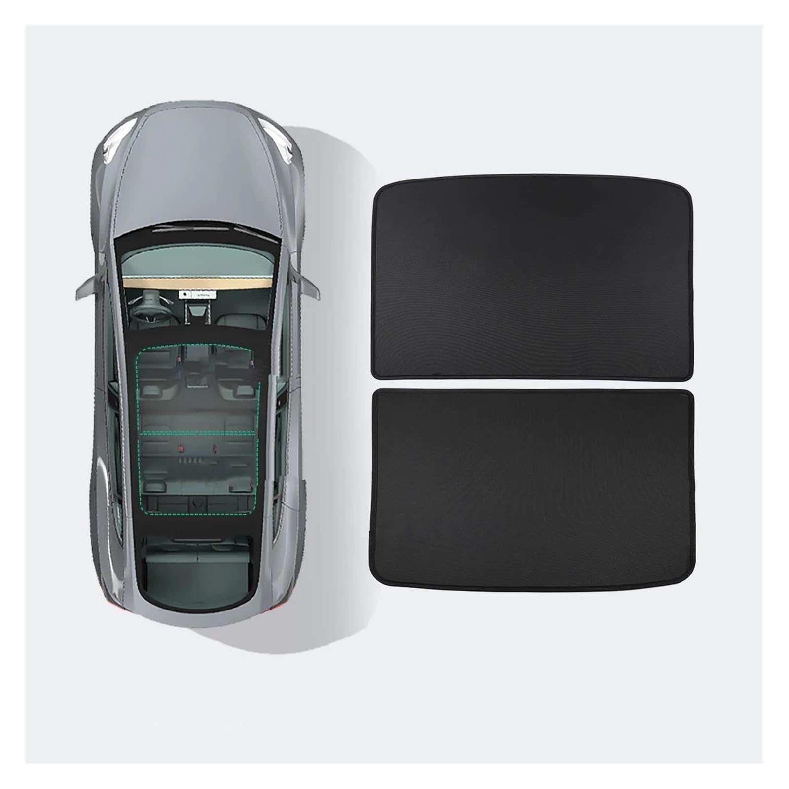 Sonnenblende Auto Split Sunshade Net Schiebedach Jalousien Anti-kollaps Sonnenblende Für Tesla Für Modell Y 2020 2021 2022 2023 Fenster Sonnenschutz(MY-GA108LBLACK) von AJQBRMB