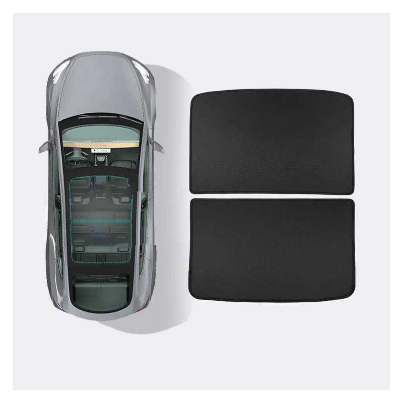 Sonnenblende Auto Split Sunshade Net Schiebedach Jalousien Anti-kollaps Sonnenblende Für Tesla Für Modell Y 2020 2021 2022 2023 Fenster Sonnenschutz(MY-GA108LBLACK) von AJQBRMB