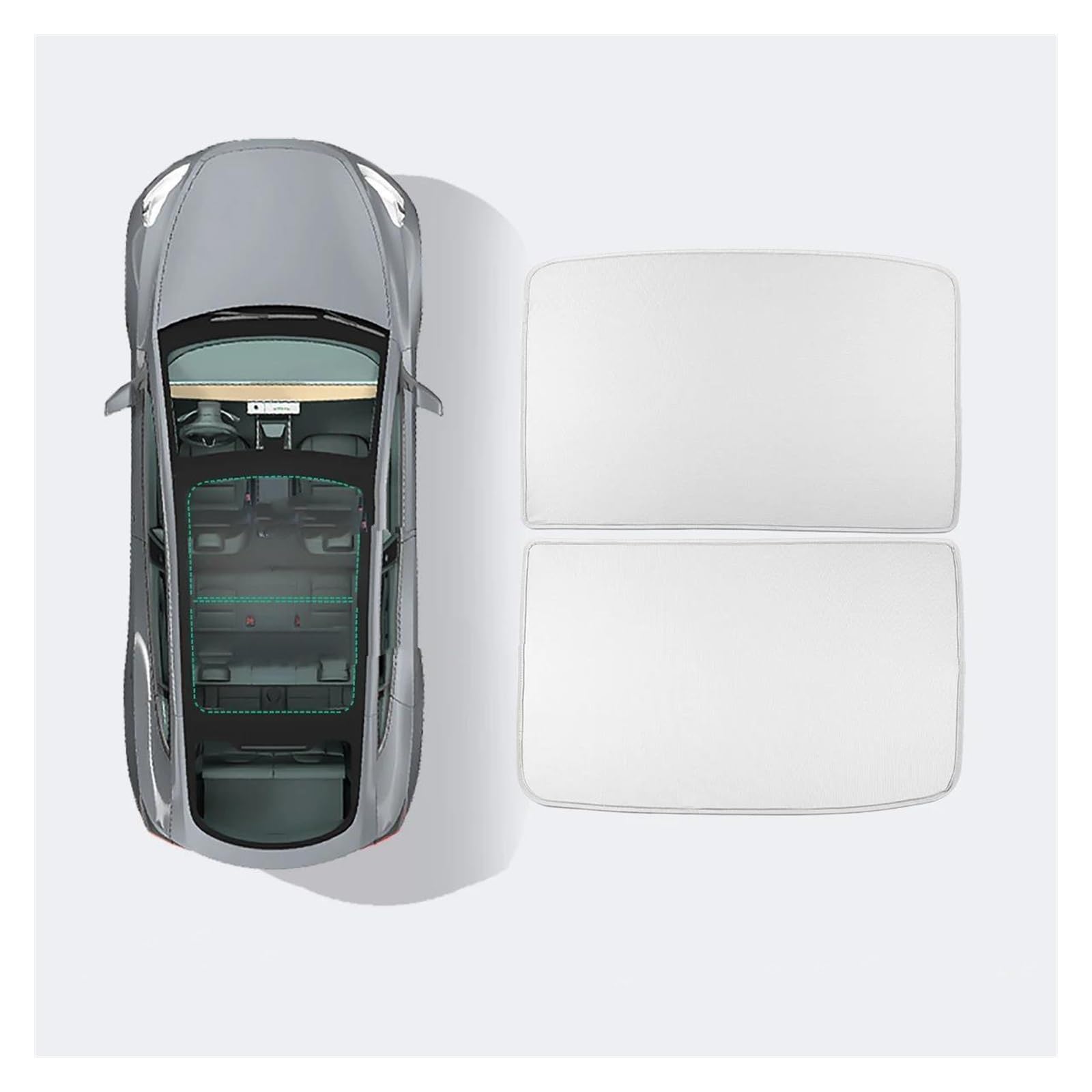 Sonnenblende Auto Split Sunshade Net Schiebedach Jalousien Anti-kollaps Sonnenblende Für Tesla Für Modell Y 2020 2021 2022 2023 Fenster Sonnenschutz(MY-GA108LGRAY) von AJQBRMB