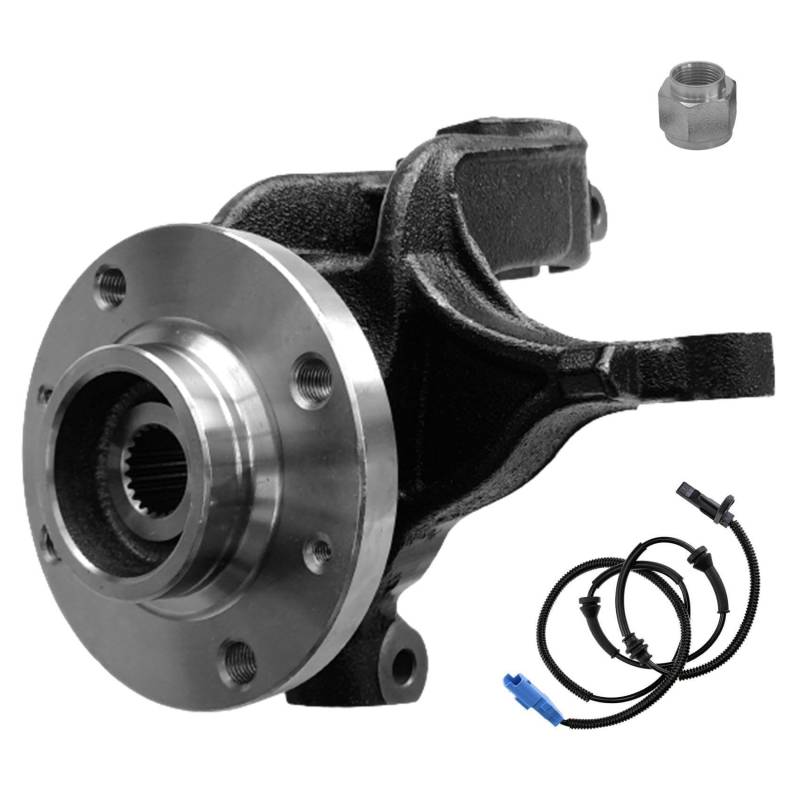 1x Achsschenkel Radlager Radnabe Vorderachse links komplett montiert 1x ABS-Sensor Drehzahlfühler von AJS Parts