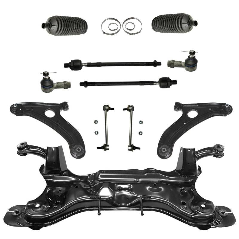 1x Achsträger 2x Querlenker 2x Spurstange 2x Lenkmanschette 2x Koppelstange Vorderachse links rechts von AJS Parts