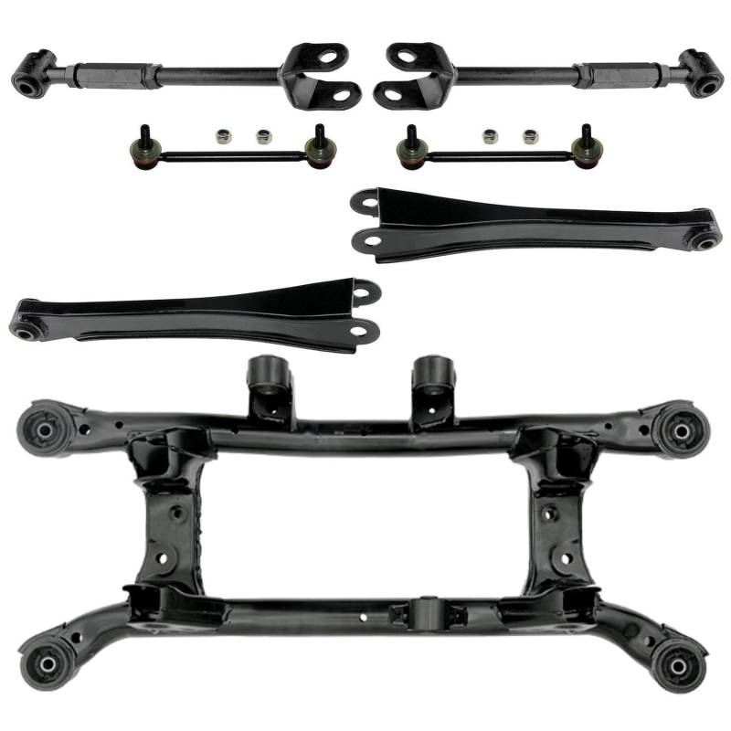 1x Achsträger Hinterachse 2x Koppelstange 4x Querlenker Spurstange Hinterachse links rechts oben vorn hinten von AJS Parts