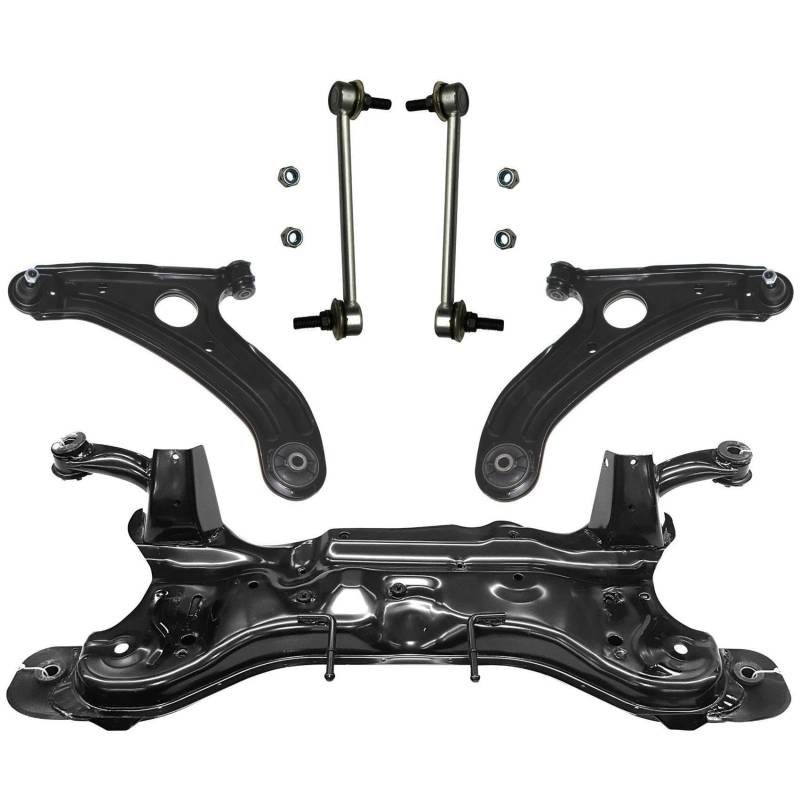 1x Achsträger Vorderachse 2x Querlenker 2x Koppelstange für Hyundai Getz TB ab Baujahr: 08/2005 von AJS Parts