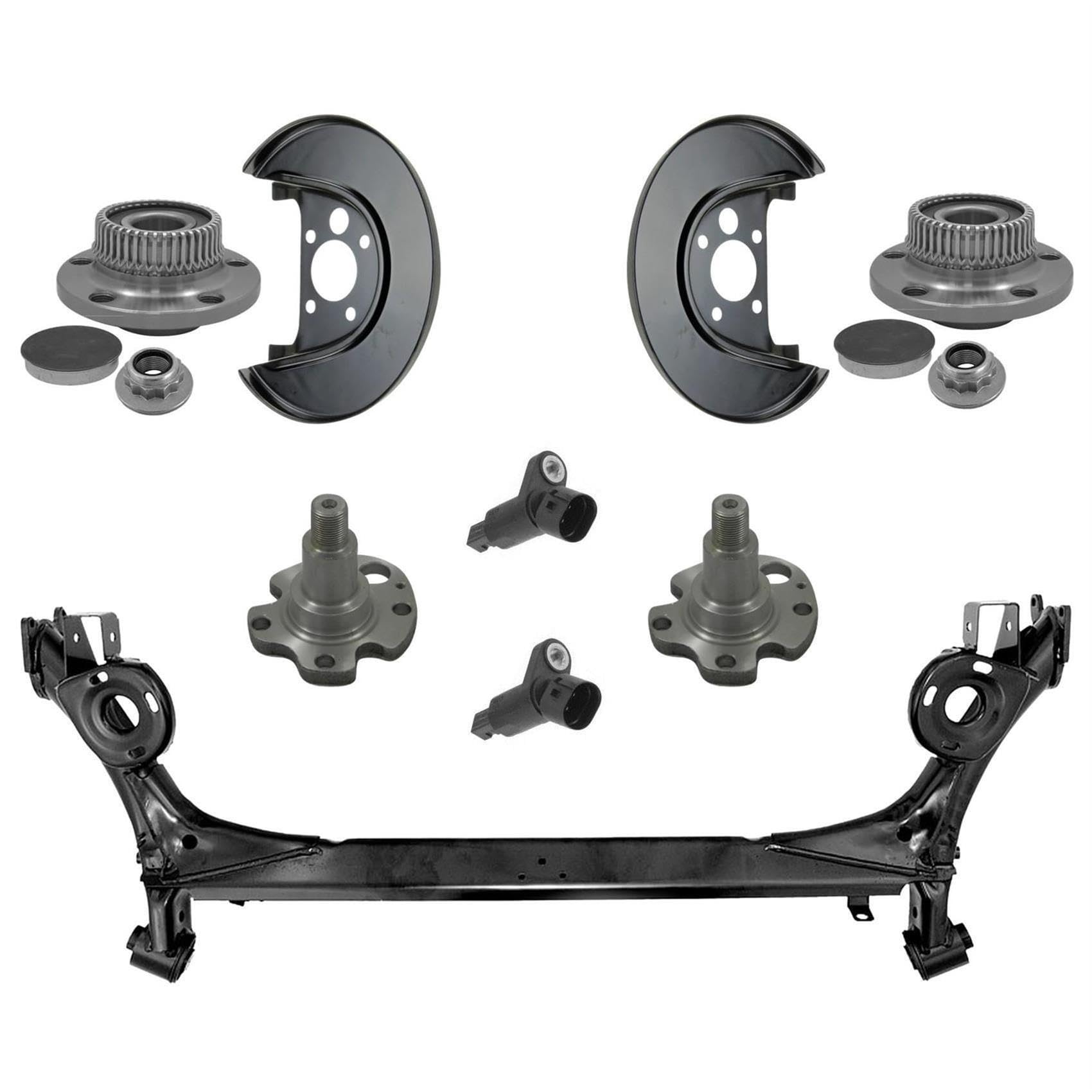 1x Hinterachskörper 2x Radlager ABS-Ring 2x ABS-Sensor 2x Achszapfen Achsstummel 2x Ankerblech Spritzblech Hinterachse links rechts 1x Hinterachskörper 2x Radlager ABS-Ring 2x ABS-Sensor 2x Achszapfen Achsstummel 2x Ankerblech Spritzblech Hinterachse links rechts von AJS Parts
