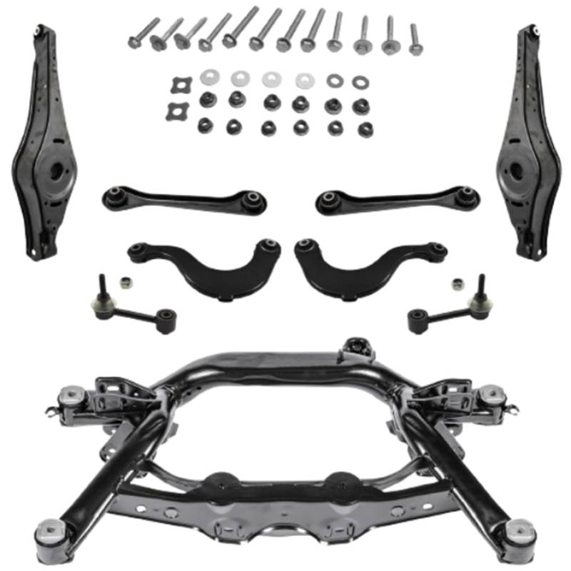 1x Hinterachsträger Querlenker Set Hinterachse für AudiQ3 8UB 8UG für Passat 362 B7 + Variant 365 B7 + Alltrack 365 B7 für Tiguan 5N ab 2012 von AJS Parts