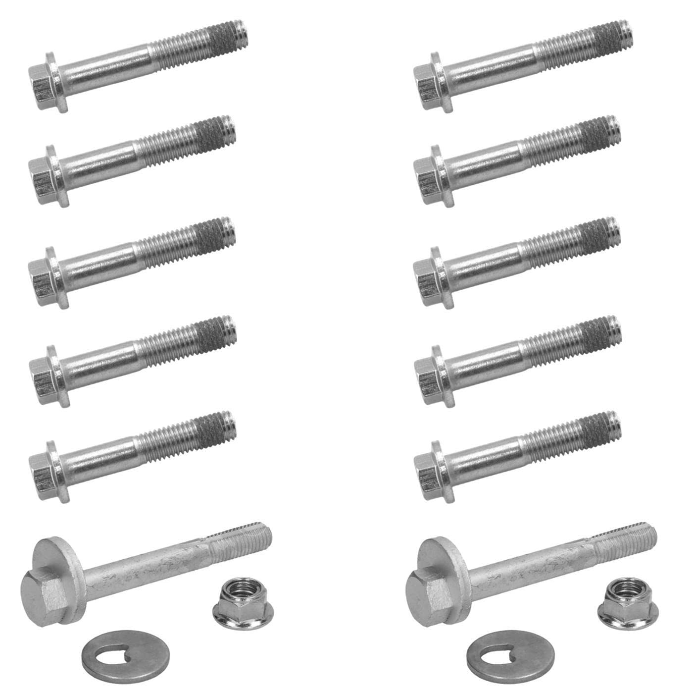 2x Exzenterschraube Nocken Sicherungsmutter 2x Bundschraube 8x Bundschraube für Querlenker Hinterachse links rechts 2x Exzenterschraube Nocken Sicherungsmutter 2x Bundschraube 8x Bundschraube für Querlenker Hinterachse links rechts von AJS Parts