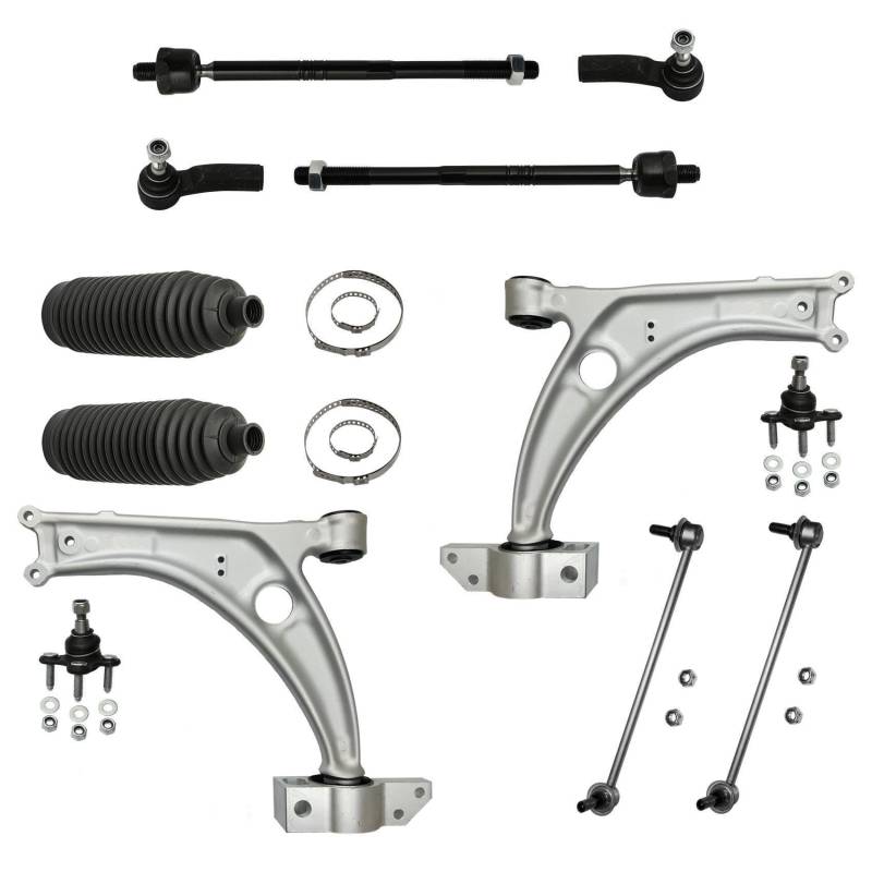 2x Querlenker 2x Traggelenk 2x Koppelstange 2x Spurstange 2x Lenkmanschette Vorderachse links rechts von AJS Parts