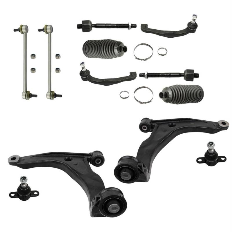 2x Querlenker 2x Traggelenk 2x Koppelstange 2x Spurstangen Lenkmanschette Vorderachse links rechts von AJS Parts