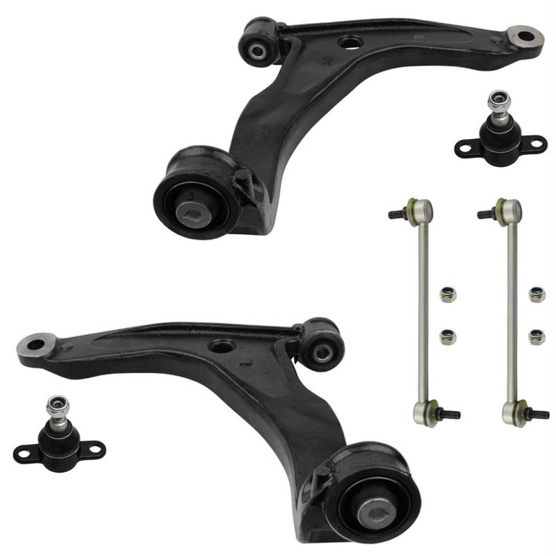 2x Querlenker 2x Traggelenk 2x Koppelstange Vorderachse für VW Multivan T5 + Transporter T5 Bus + Kasten + Pritsche/Fahrgestell von AJS Parts