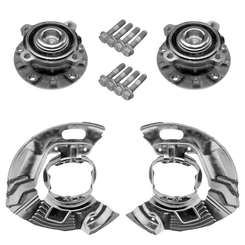 2x Radlager 2x Ankerblech Spritzblech Vorderachse links rechts für B_M_W E39 von AJS Parts