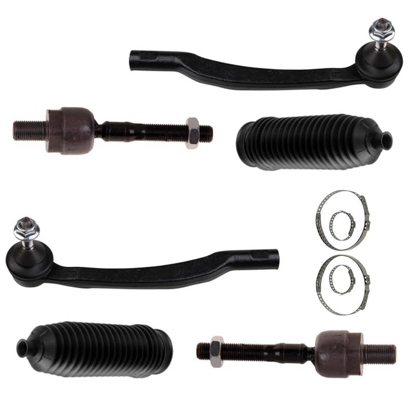 2x Spurstange 2x Lenkmanschette Spannbänder Vorderachse für Volvo XC70 Cross Country XC90 I von AJS Parts