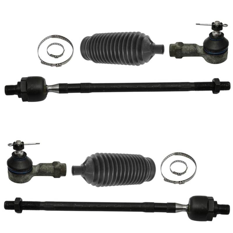 2x Spurstangenkopf 2x Axialgelenk 2x Lenkmanschette Spannbändern Vorderachse für Getz ab 08/2005 von AJS Parts