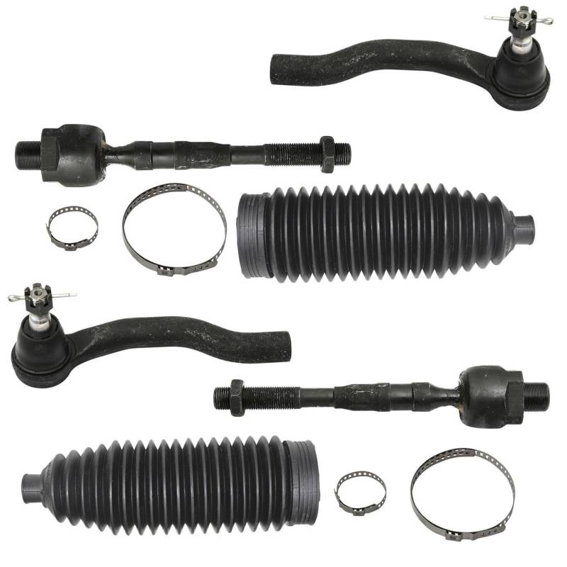 2x Spurstangenkopf 2x Axialgelenk 2x Lenkmanschette Spannbändern Vorderachse links rechts von AJS Parts
