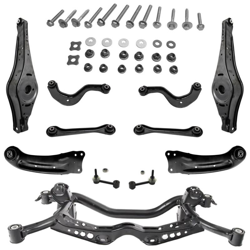 1x Achsträger 1x Querlenker Satz Hinterachse für Passat 3C2 Variant 3C5 für Passat 362 + Variant 365 Alltrack 365 für Passat CC 357 + 358 von AJS Parts