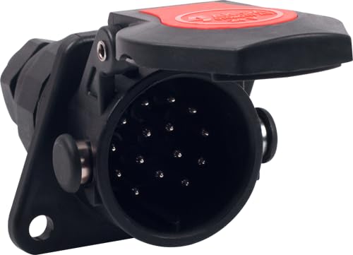 AK-SA 24V 15-polig Steckdose mit Schraubkontakten, ADR-konform, Anhänger-Anschluss, Schwarz AK-SA 24V 15-polig Steckdose mit Schraubkontakten, ADR-konform, Anhänger-Anschluss, Schwarz von AK-SA