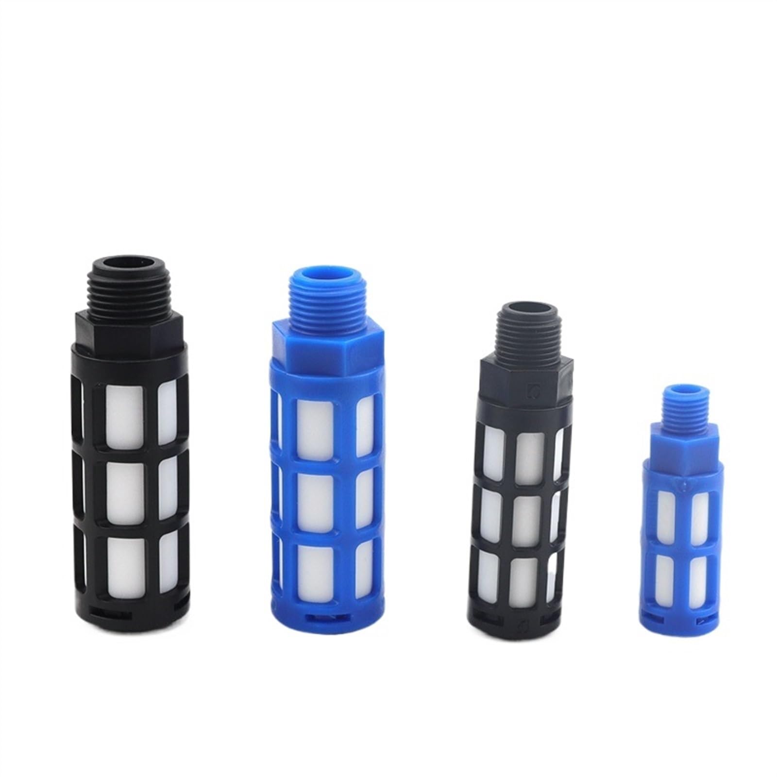 5 Stück pneumatischer Kunststoff-Schalldämpfer, schneller Auspuffschalldämpfer, Schallabsorption, Geräuschreduzierungsfilter, 1/8 Zoll, 1/4 Zoll, 3/8 Zoll, 1/2 Zoll Gewinde(PSL-02L blue 5 pcs) von AKDDNZX