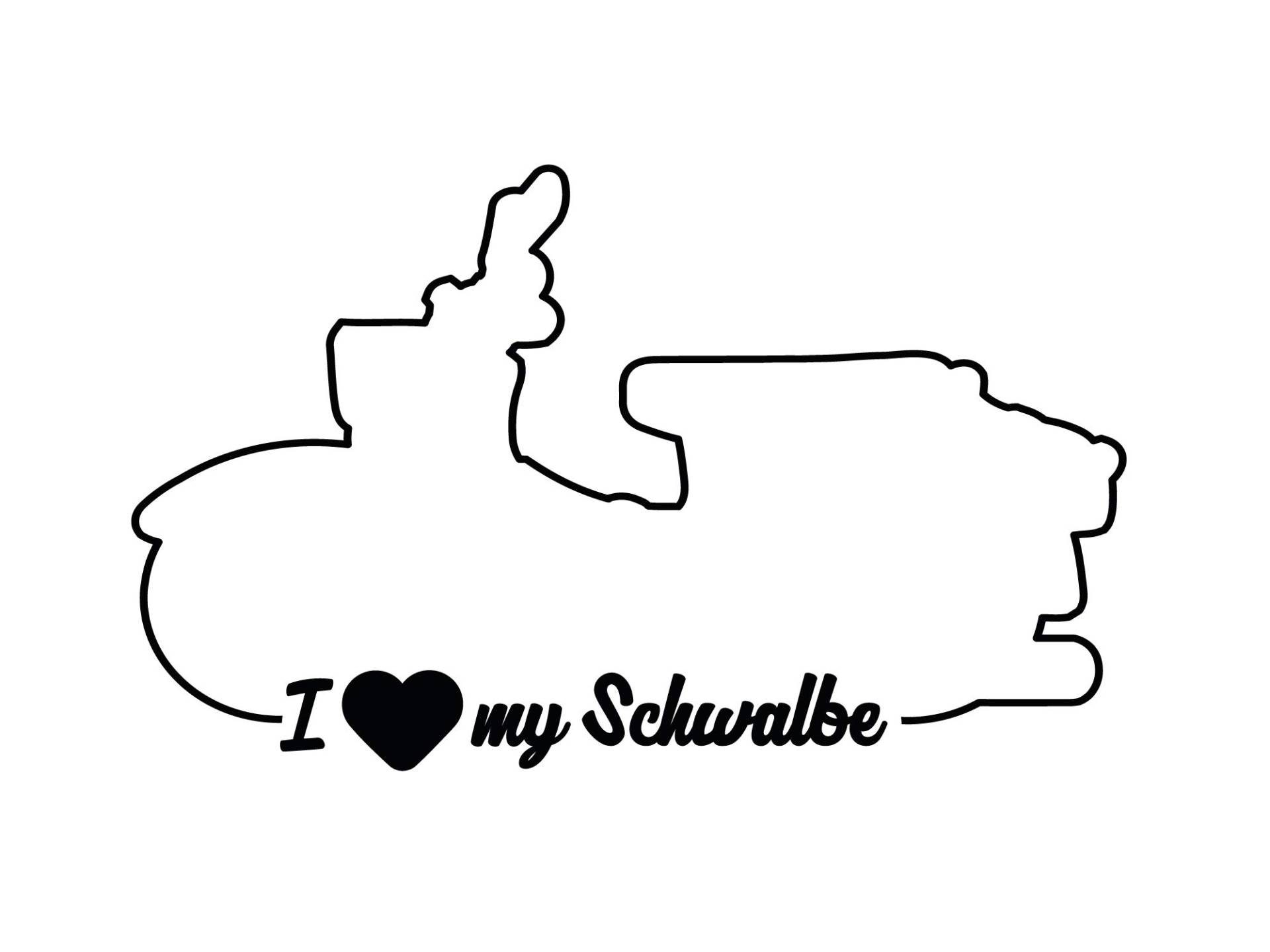 Aufkleber - "I LOVE MY SCHWALBE" Folienplot Schwarz, mit Übertragungsfolie Aufkleber - "I LOVE MY SCHWALBE" Folienplot Schwarz, mit Übertragungsfolie von AKF