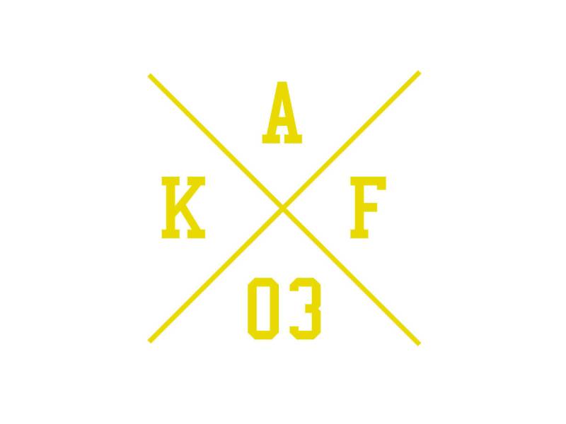 AKF Aufkleber - ""Kreuz AKF 03"" Folienplot Gelb, mit Übertragungsfolie von AKF