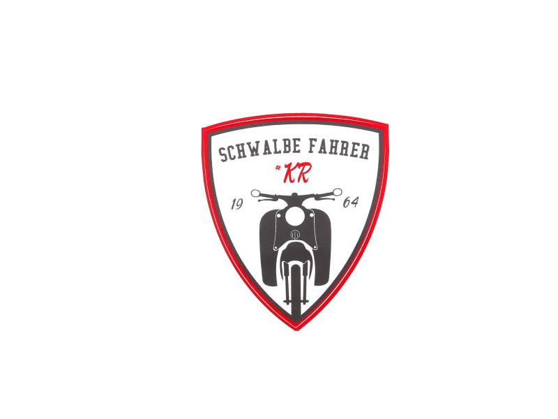 Aufkleber - "Schwalbe Fahrer #KR" Rot/Weiß/Schwarz, Wappen von AKF