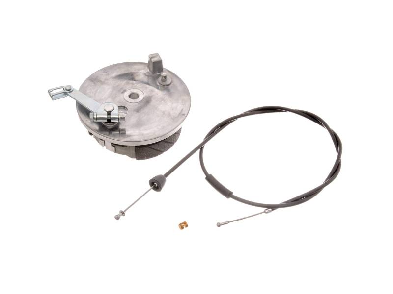 Bremsschild vorn mit Bremszug schwarz, Umbausatz auf außenliegenden Bremshebel - für Simson KR51 Schwalbe, Star, Sperber, Habicht von AKF