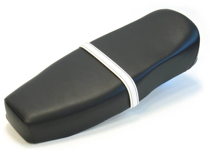 AKF Halteriemen für Sitzbank weiß mit Ziernaht in Schwarz - Handarbeit von AKF