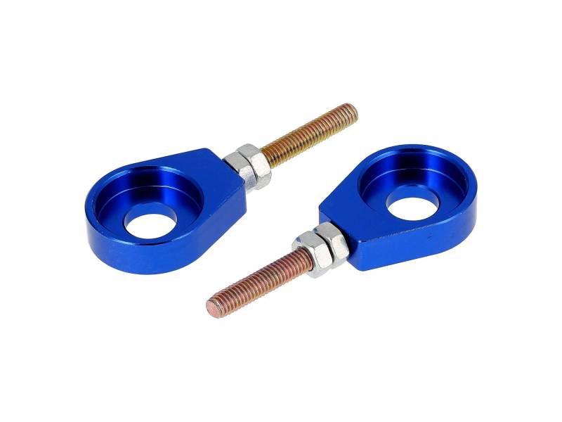 AKF Set: 2x Kettenspanner für Schwinge, Aluminium Blau eloxiert - Simson S51, S50, SR50, Schwalbe KR51, SR4 von AKF