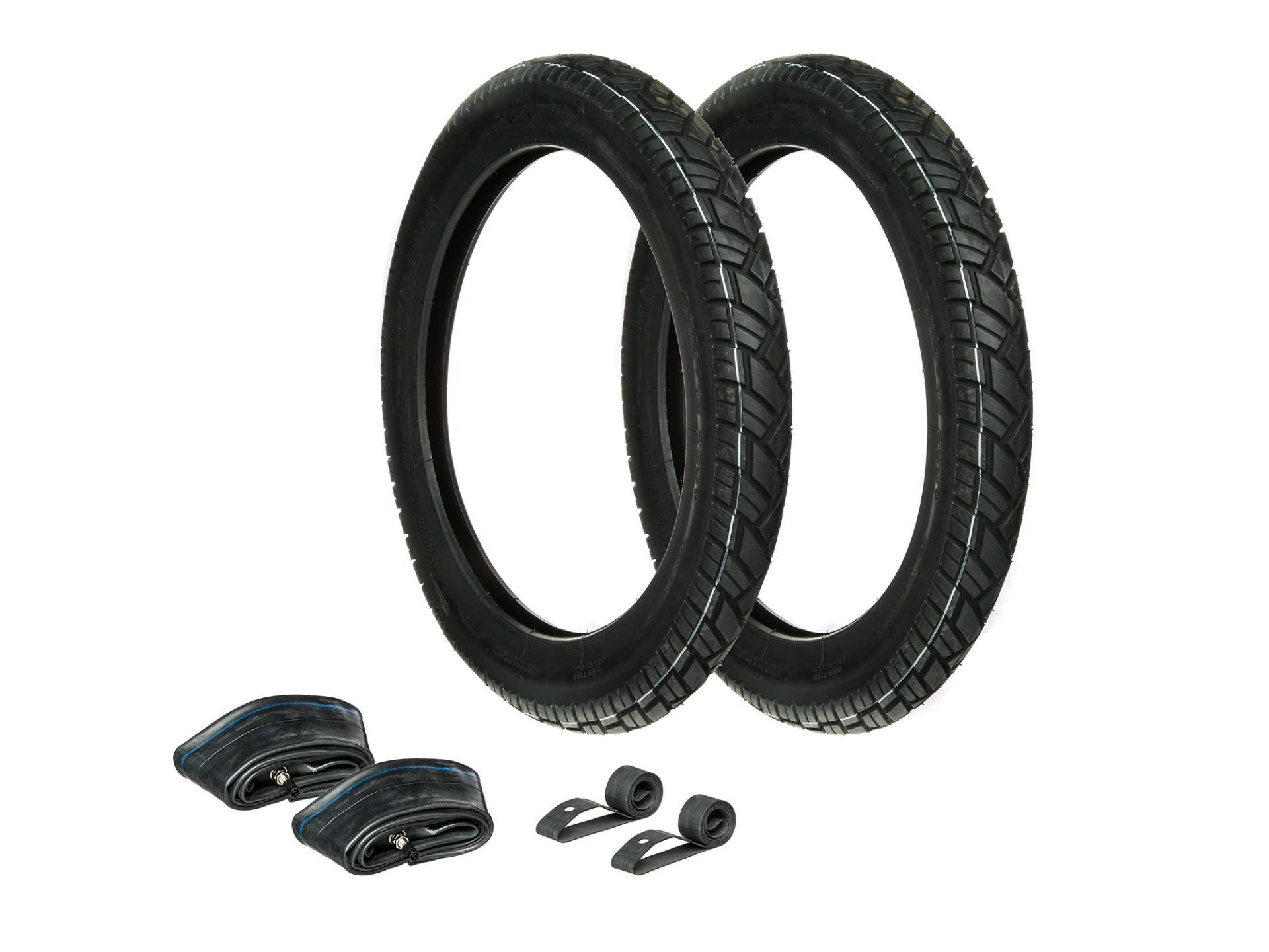 AKF Set: 2x Reifen 2.75 x 16 Vee Rubber 094 + 2x Schläuche + 2x Felgenband von AKF