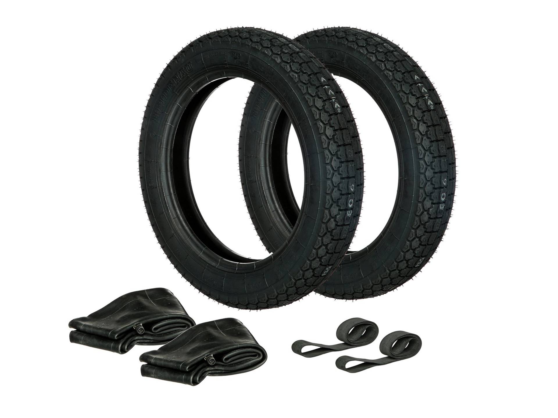 AKF Set: 2x Reifen 3.00 x 12 Heidenau K38 + 2x Schläuche + 2x Felgenband AKF Set: 2x Reifen 3.00 x 12 Heidenau K38 + 2x Schläuche + 2x Felgenband von AKF