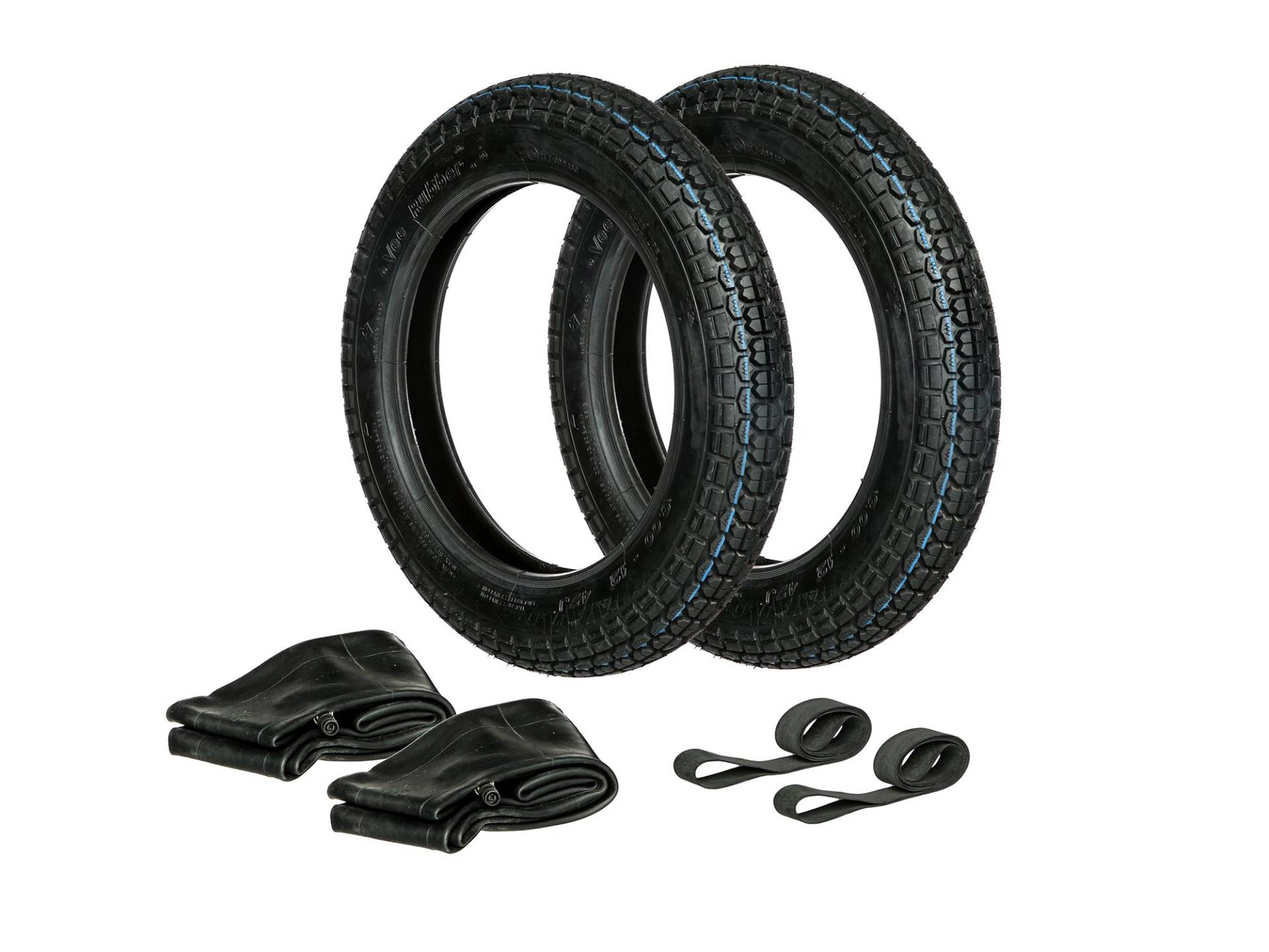 AKF Set: 2x Reifen 3.00 x 12 Vee Rubber VRM 220 + 2x Schläuche + 2x Felgenband AKF Set: 2x Reifen 3.00 x 12 Vee Rubber VRM 220 + 2x Schläuche + 2x Felgenband von AKF