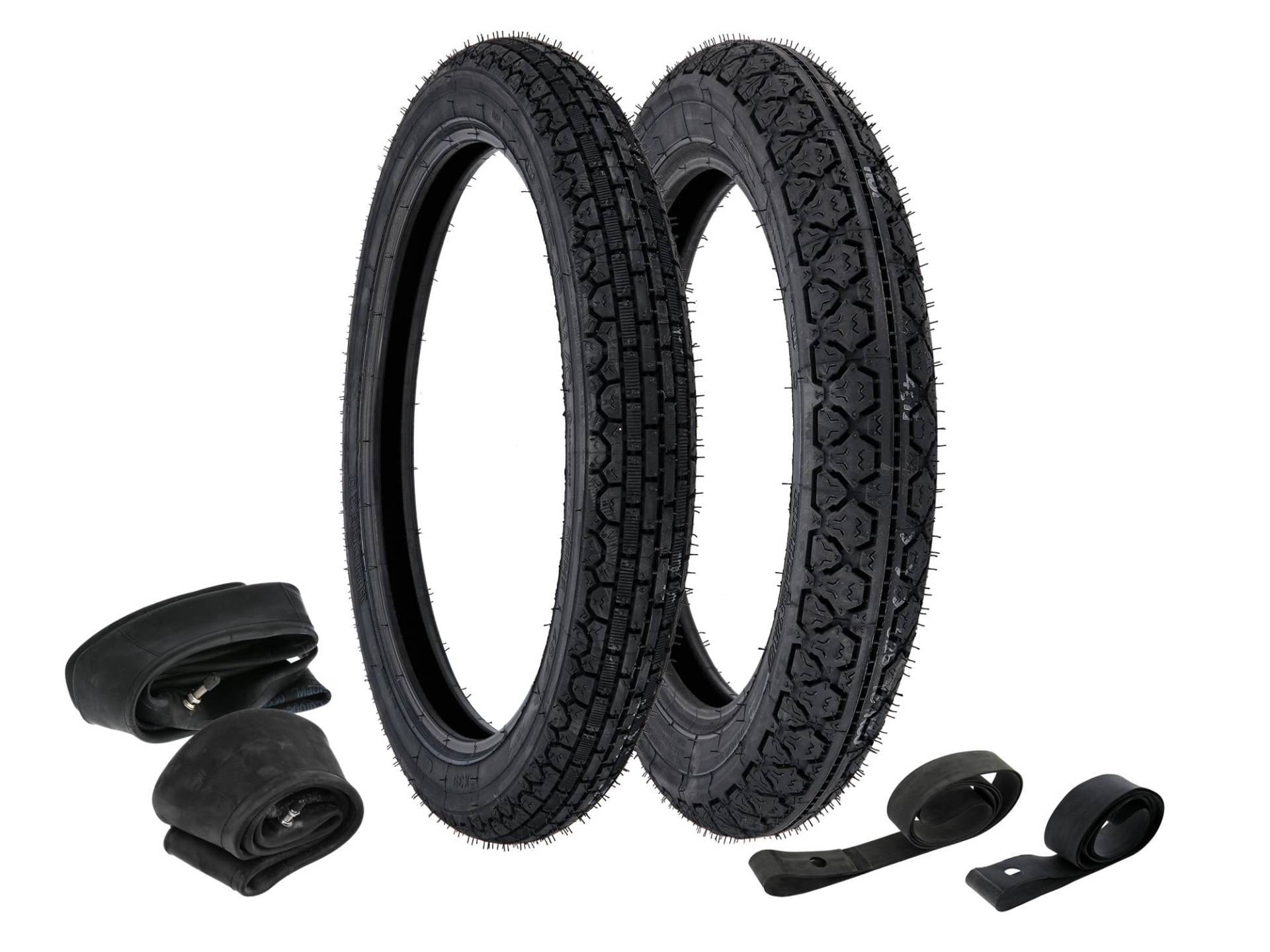 AKF Set: 2x Reifen Heidenau + 2x Schläuche + 2x Felgenband - MZ ETZ 125, ETZ150 AKF Set: 2x Reifen Heidenau + 2x Schläuche + 2x Felgenband - MZ ETZ 125, ETZ150 von AKF