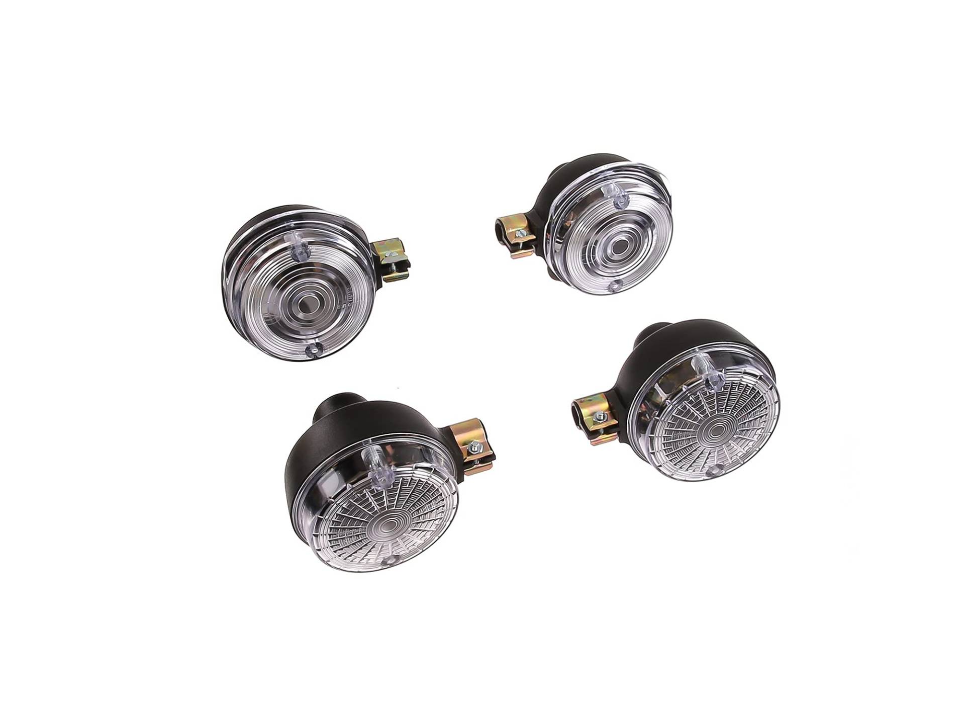MZA-Fahrzeugelektrik Set: 4 Blinker rund in Schwarz mit weißem Glas - Simson S50, S51, S70, SR50, SR80, MZ ETZ, TS MZA-Fahrzeugelektrik Set: 4 Blinker rund in Schwarz mit weißem Glas - Simson S50, S51, S70, SR50, SR80, MZ ETZ, TS von MZA-Fahrzeugelektrik